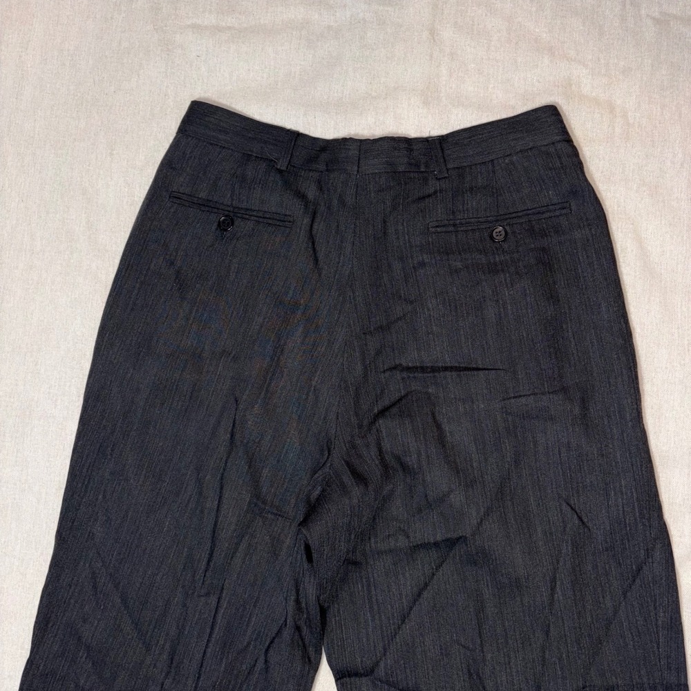 Valentino Uomo Charcoal Grey Wool Pleated Trousers Bergdorf Goodman Mens 32x28.5 - Picture 9 of 9
